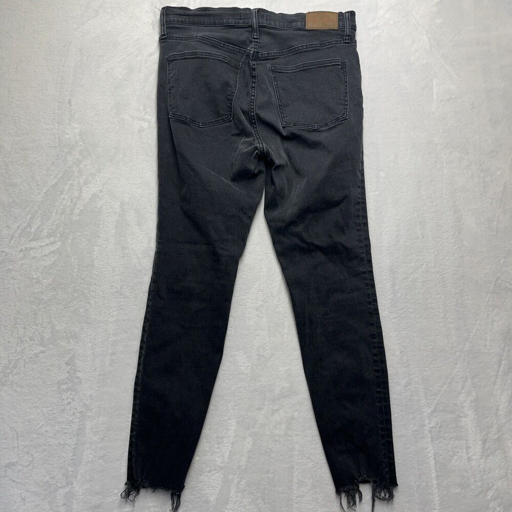 Madewell 9” Highrise Skinny Women’s Size 31‎ Raw Hem Button Fly Black Grunge - Picture 11 of 11